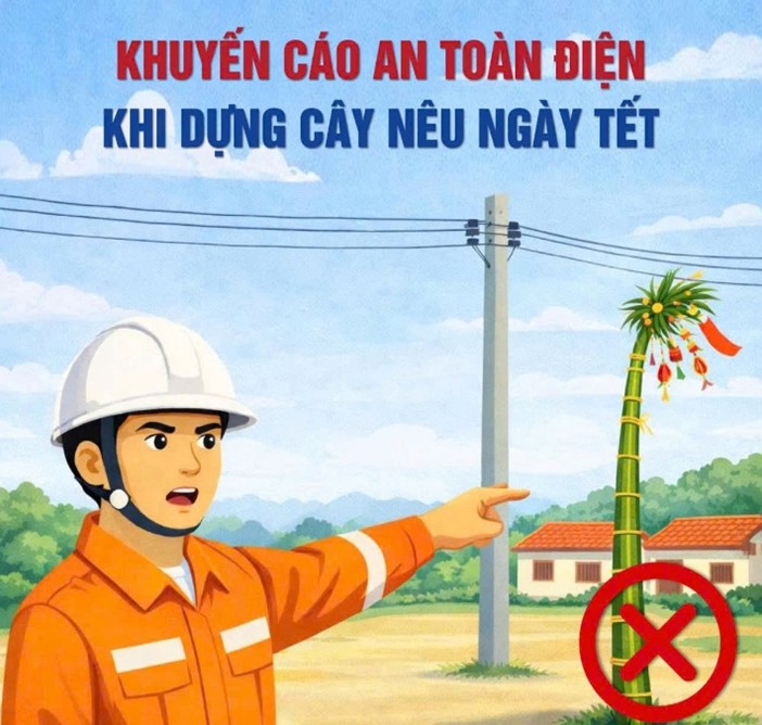 Đảm bảo an toàn khi dựng cây nêu ngày Tết